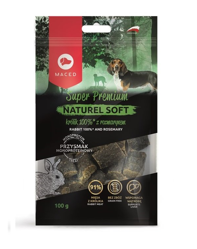 MACED Super Premium Naturel Soft Recompense pentru caini, cu iepure si  rozmarin 100 g