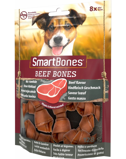 SmartBones Beef Mini recompense pentru câini de talie mică, carne de vită 8 buc.