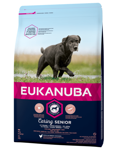 EUKANUBA Caring Senior Large Breed hrana uscata caini seniori talie mare, bogat in pui 3kg