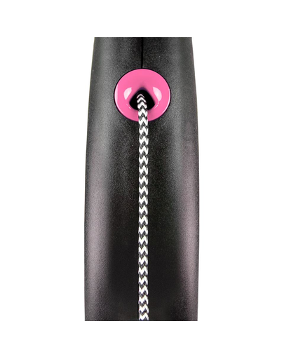 FLEXI Black Design lesa automata cu sir pentru caini, roz, marimea M, 5 m