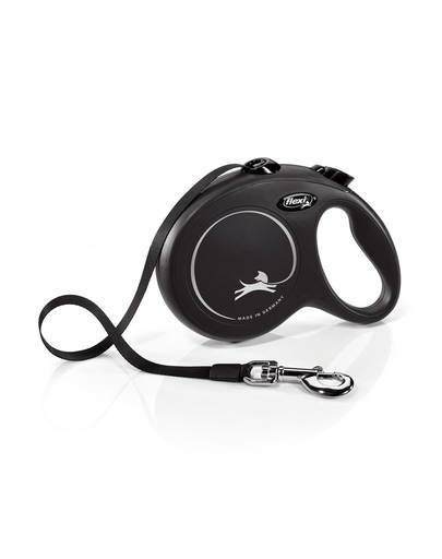 FLEXI New Classic lesa automata cu banda pentru caini, negru, marimea L, 5 m