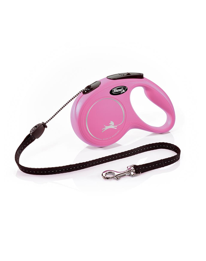 FLEXI New Classic lesa automata cu sir pentru caini, roz, marimea M, 5 m