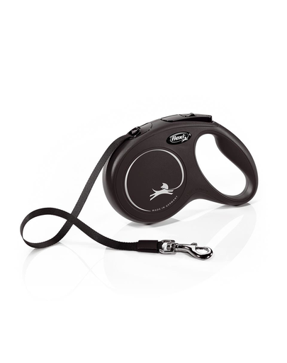 FLEXI New Classic lesa automata pentru caini, negru, marimea M, 5 m