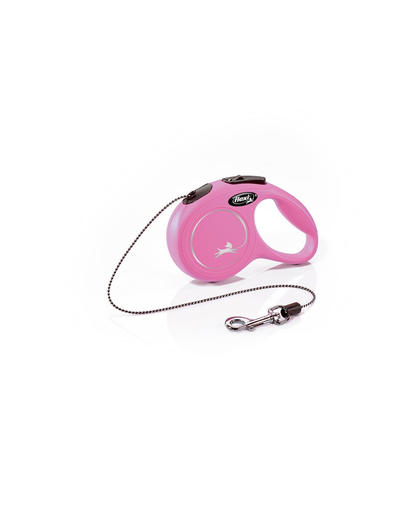 FLEXI New Classic lesa automata cu sir pentru caini, roze, marimea XS, 3 m