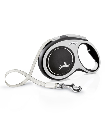 FLEXI New Comfort lesa automata cu banda pentru caini, alb negru, marimea L, 8 m