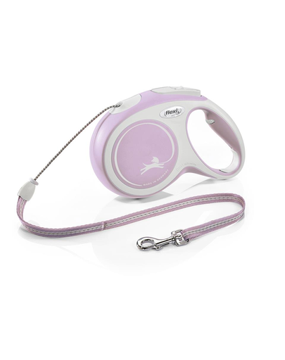 FLEXI New Comfort lesa automata cu sir pentru caini, roze, marimea M, 8 m