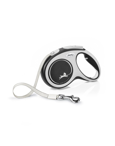 FLEXI New Comfort lesa automata cu banda pentru caini, alb negru, marimea M, 5 m