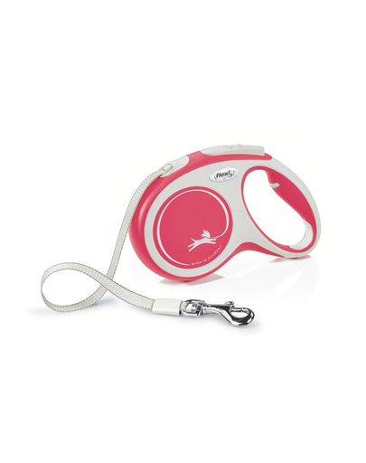 FLEXI New Comfort lesa automata cu banda pentru caini, rosu, marimea M, 5 m