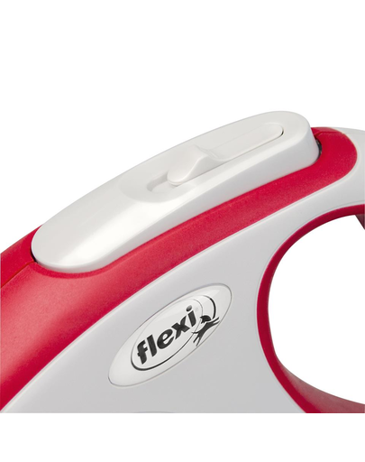 FLEXI New Comfort lesa automata cu franghie pentru caini, rosu, marimea S, 5 m