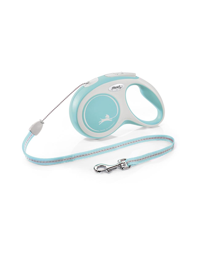 FLEXI New Comfort lesa automata cu banda pentru caini, albastru deschis cu alb, marimea S, 8 m