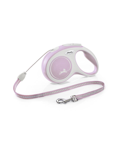 FLEXI New Comfort lesa automata cu banda pentru caini, roze, marimea S, 8 m