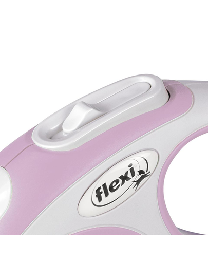 FLEXI New Comfort lesa automata cu banda pentru caini, rose, marimea XS, 3 m