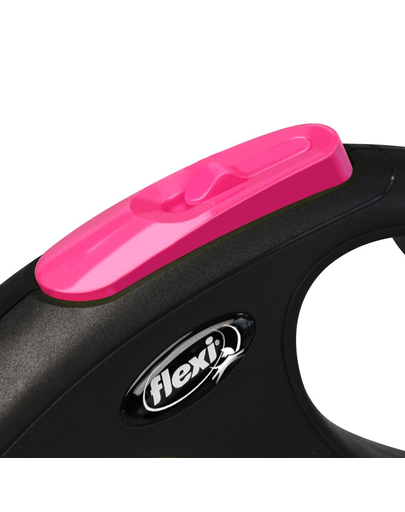 FLEXI New Neon lesa automata pentru caini, roz, marimea M, 5 m