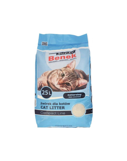 BENEK Super Compact nisip litiera 25 l x 2 (50 l) fara miros