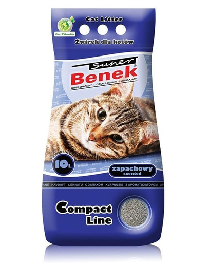 Benek Super Compact Fragrance Asternut bentonita pentru litiera, cu efect de calmare 10 l x 2 (20 l)