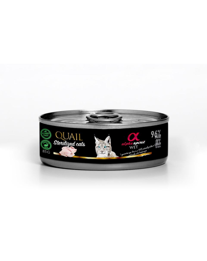 ALPHA SPIRIT Sterilised, cu prepeliță 85 g