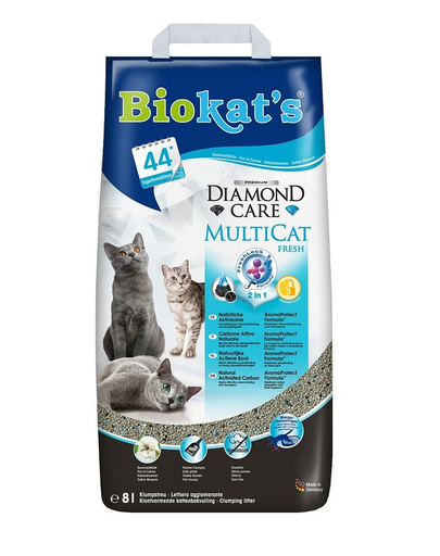 BIOKAT\'S Diamond Care Multicat Fresh 8 L nisip pentru pisici, din bentonita