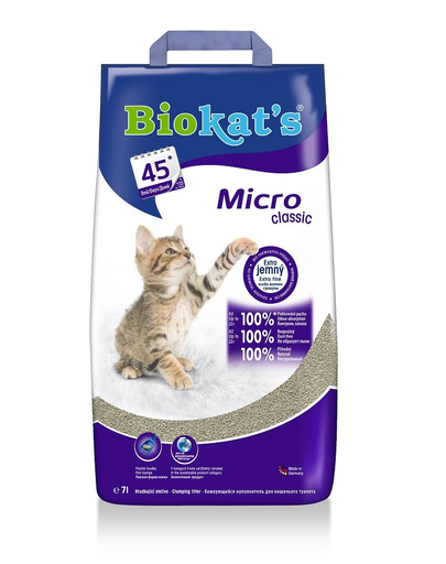 BIOKAT'S Micro Classic 7 L nisip fin pentru pisici, din bentonita