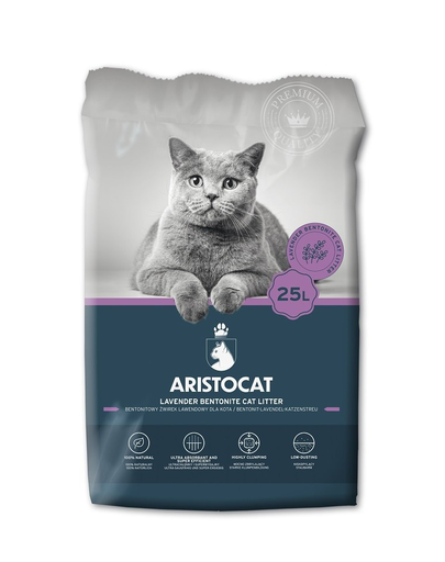 ARISTOCAT Bentonite Plus Nisip pentru litiera pisicilor, din bentonita cu lavanda 25 L