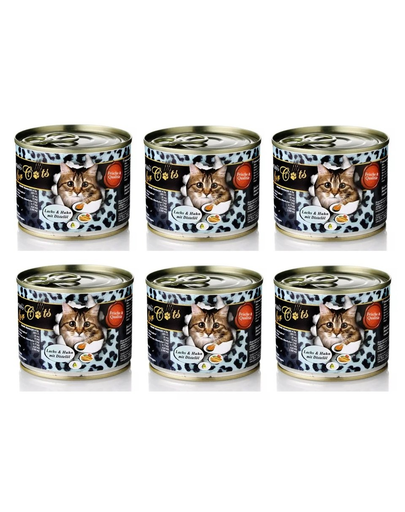 O'CANIS Hrana umeda pentru pisici adulte, cu pasare, somon si ulei de sofran 200 g x 6 buc