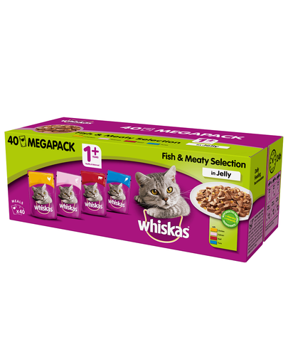 WHISKAS Adult Hrana umeda pentru pisici adulte, peste si arome traditionale in aspic 100 x 85g