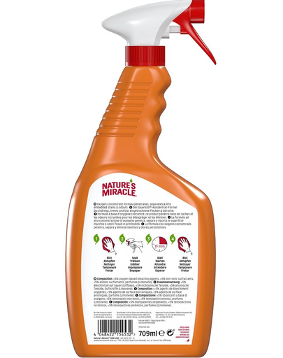 NATURE'S MIRACLE SET-IN OXY Stain&Odour Remover Cat Spray indepartare pete si mirosuri, pisica 709 ml