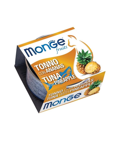 MONGE Fruit Cat hrană umedă pentru pisici, cu ton și ananas 80 g