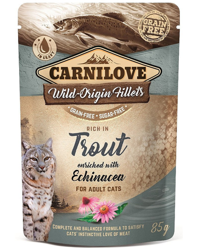 CARNILOVE Hrana umeda pentru pisici, Păstrăv cu Echinacea, 85 g