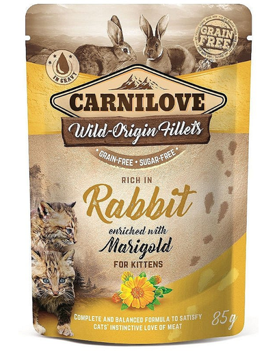 CARNILOVE Hrana umeda pentru pisici, Iepure si Galbenele 85g