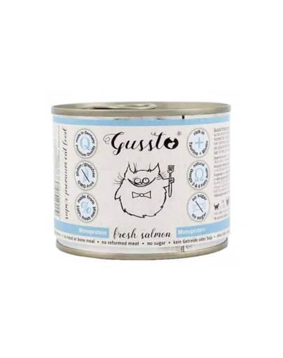 GUSSTO Cat Fresh Salmon hrana cu somon pentru pisici 12x200 g