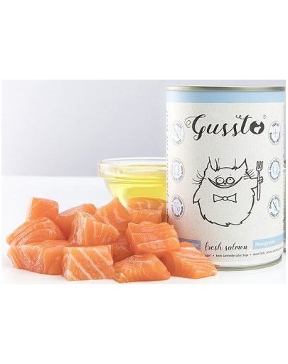 GUSSTO Cat Fresh Salmon cu somon, hrana pisici 6x400 g