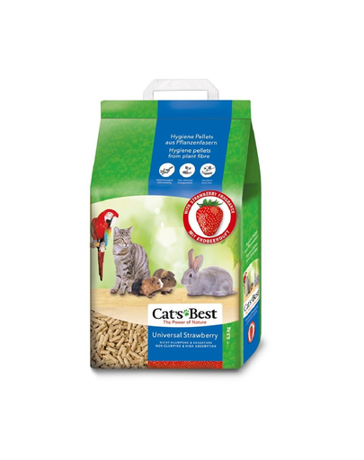 JRS Cat's Best Universal Asternut din lemn pentru animale de companie, capsuni 10 l