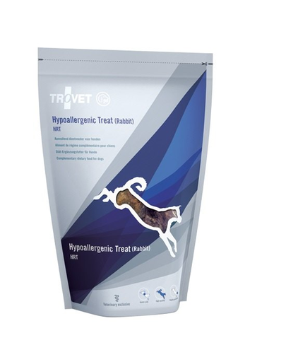 TROVET Hypoallergenic Treat Rabbit HRT recompense caini, cu iepure 250 g pentru intolerante alimentare
