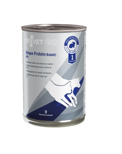 TROVET Unique Protein Rabbit UPH hrana monoproteica pentru caini si pisici 400 g cu iepure