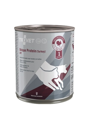 TROVET Unique Protein Turkey UPT 800 g monoproteica pentru caini si pisici, curcan