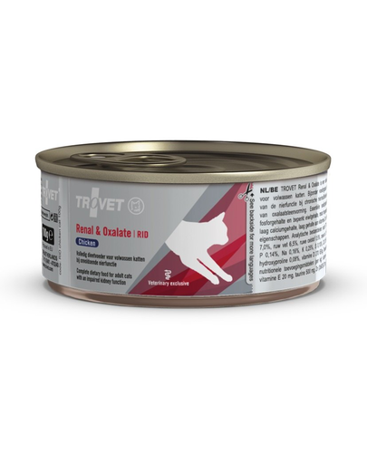 TROVET Renal&Oxalate Chicken RID pisici cu insuficienta renala 100 g cu pui