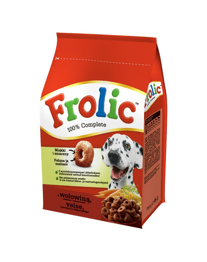 FROLIC 5x750g - hrană uscată pentru câini cu carne de vită, legume și cereale