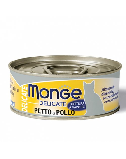 MONGE Delicate Cat hrana umeda pentru pisici, cu piept de pui 80 g