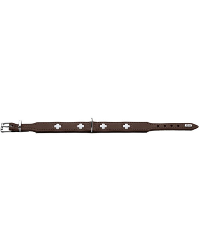 HUNTER Swiss Zgarda din piele pentru caini, marime XS (32) 24-28,5/2,6 cm, maro inchis