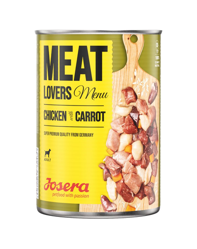 JOSERA Meatlovers Menu hrana umeda pentru caini, pui si morcov 6x800 g