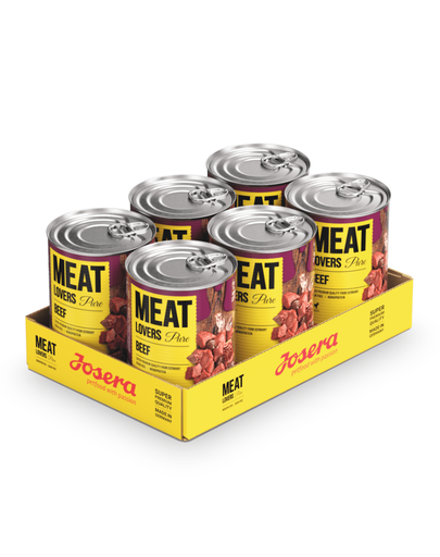 JOSERA Meatlovers Pure hrana umeda monoproteica pentru caini, cu vita 6x400 g