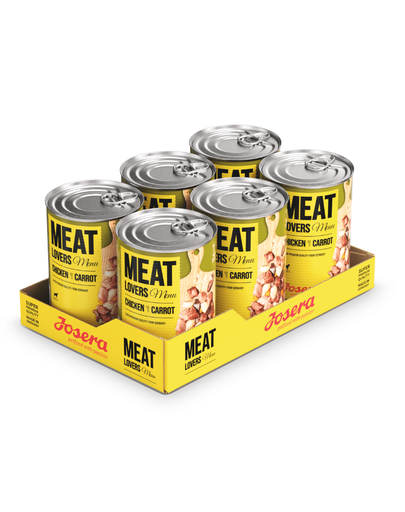 JOSERA Meatlovers Menu hrana umeda pentru caini, pui si morcov 6x800 g