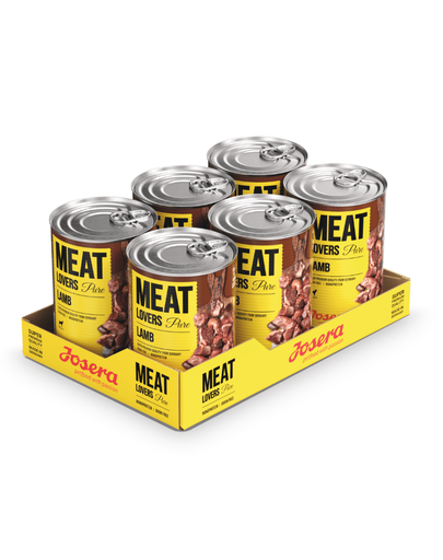 JOSERA Meatlovers Pure hrana umeda monoproteica pentru caini, cu miel 6x800 g