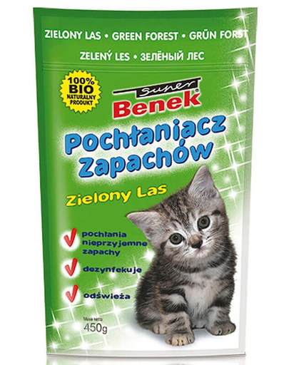Benek Dezinfectant / absorbant mirosuri pădure verde 450 g