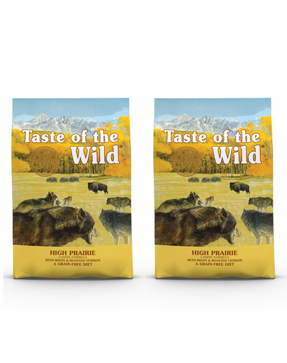 TASTE OF THE WILD High Prairie hrana uscata pentru caini adulti, cu bizon si vanat  24,4 kg (2 x 12,2 kg)