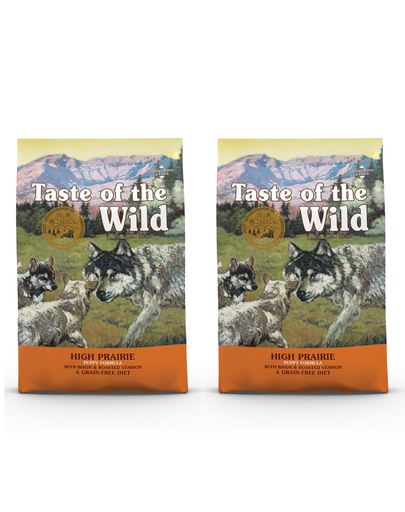 TASTE OF THE WILD High Prairie Puppy hrana uscata pentru caini juniori 24.4 kg (2 x 12,2 kg)