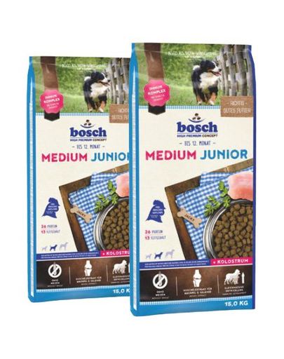 BOSCH Hrana uscata pentru caini junior de talie medie 30 kg (2 x 15 kg)