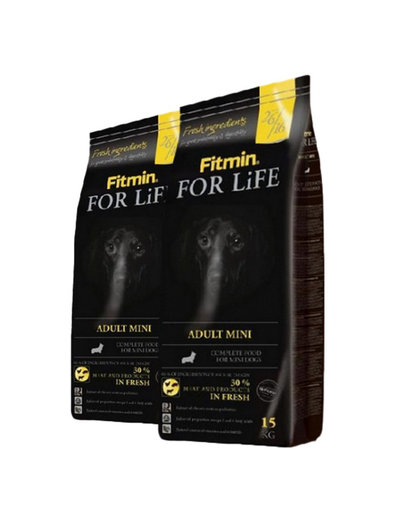 FITMIN Dog For Life Adult Mini hrana uscata pentru caini adulti de talie mica 30 kg (2 x 15 kg)