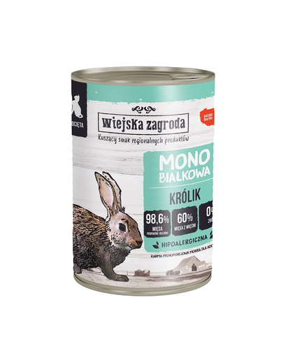 WIEJSKA ZAGRODA Hrana monoproteica pentru pisoi 400g cu iepure