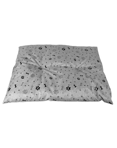 PET IDEA Pat perna pentru caini L 80 x 60 cm gri cu imprimeu labute